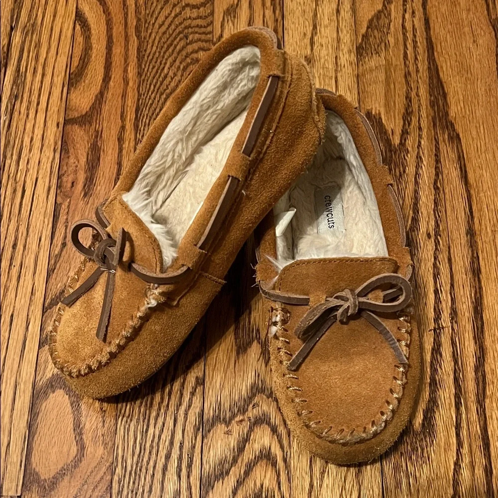 J. Crew Crewcuts Boys Moccasin Slippers, Size 2